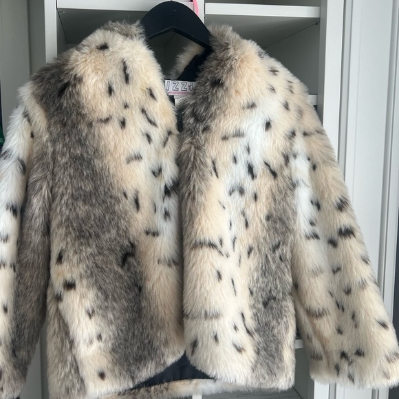 Vintage IZZI Kids Fuzzy Faux Fur Leopard Print Hooded Jacket SZ Small 7/8 Girls - Picture 11 of 16